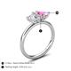 5 - Francesca 1.60 ctw Heart Shape (6.00 mm) Moissanite & Lab Created Pink Sapphire Toi Et Moi Engagement Ring 