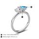 5 - Francesca 1.70 ctw Heart Shape (6.00 mm) Moissanite & Blue Topaz Toi Et Moi Engagement Ring 