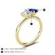 5 - Francesca 1.60 ctw Heart Shape (6.00 mm) Moissanite & Lab Created Blue Sapphire Toi Et Moi Engagement Ring 