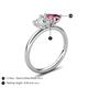 5 - Francesca 1.50 ctw Heart Shape (6.00 mm) Moissanite & Pink Tourmaline Toi Et Moi Engagement Ring 
