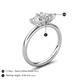 5 - Francesca 1.60 ctw Heart Shape (6.00 mm) Moissanite & Lab Created White Sapphire Toi Et Moi Engagement Ring 
