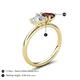 5 - Francesca 1.65 ctw Heart Shape (6.00 mm) Moissanite & Red Garnet Toi Et Moi Engagement Ring 