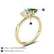 5 - Francesca 1.45 ctw Heart Shape (6.00 mm) Moissanite & Lab Created Emerald Toi Et Moi Engagement Ring 