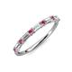 3 - Sarah 0.85 ctw Natural Diamond Baguette (4x2 mm) & Pink Tourmaline Round (2.30 mm) Wedding Band 