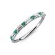 3 - Sarah 0.73 ctw Natural Diamond Baguette (4x2 mm) & Emerald Round (2.30 mm) Wedding Band 