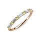 3 - Sarah 0.85 ctw Lab Grown Diamond Baguette (4x2 mm) & Peridot Round (2.30 mm) Wedding Band 