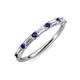 3 - Sarah 0.83 ctw Lab Grown Diamond Baguette (4x2 mm) & Blue Sapphire Round (2.30 mm) Wedding Band 