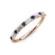 3 - Sarah 0.83 ctw Lab Grown Diamond Baguette (4x2 mm) & Blue Sapphire Round (2.30 mm) Wedding Band 