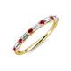 3 - Sarah 0.85 ctw Lab Grown Diamond Baguette (4x2 mm) & Ruby Round (2.30 mm) Wedding Band 