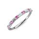 3 - Sarah 0.83 ctw Lab Grown Diamond Baguette (4x2 mm) & Pink Sapphire Round (2.30 mm) Wedding Band 