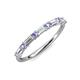 3 - Sarah 0.82 ctw Lab Grown Diamond Baguette (4x2 mm) & Tanzanite Round (2.30 mm) Wedding Band 