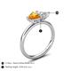 5 - Francesca 1.53 ctw Heart Shape (6.00 mm) Citrine & IGI Certified Lab Grown Diamond Toi Et Moi Engagement Ring 