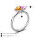 5 - Francesca 1.58 ctw Heart Shape (6.00 mm) Citrine & Lab Created Pink Sapphire Toi Et Moi Engagement Ring 