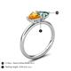 5 - Francesca 1.43 ctw Heart Shape (6.00 mm) Citrine & Lab Created Alexandrite Toi Et Moi Engagement Ring 