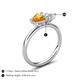 5 - Francesca 1.38 ctw Heart Shape (6.00 mm) Citrine & Moissanite Toi Et Moi Engagement Ring 