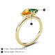 5 - Francesca 1.43 ctw Heart Shape (6.00 mm) Citrine & Lab Created Emerald Toi Et Moi Engagement Ring 