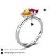 5 - Francesca 1.48 ctw Heart Shape (6.00 mm) Citrine & Lab Created Ruby Toi Et Moi Engagement Ring 