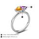 5 - Francesca 1.36 ctw Heart Shape (6.00 mm) Citrine & Amethyst Toi Et Moi Engagement Ring 