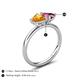 5 - Francesca 1.48 ctw Heart Shape (6.00 mm) Citrine & Pink Tourmaline Toi Et Moi Engagement Ring 