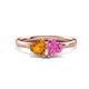 1 - Francesca 1.58 ctw Heart Shape (6.00 mm) Citrine & Lab Created Pink Sapphire Toi Et Moi Engagement Ring 