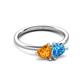 3 - Francesca 1.68 ctw Heart Shape (6.00 mm) Citrine & Blue Topaz Toi Et Moi Engagement Ring 