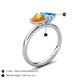 5 - Francesca 1.68 ctw Heart Shape (6.00 mm) Citrine & Blue Topaz Toi Et Moi Engagement Ring 