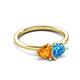 3 - Francesca 1.68 ctw Heart Shape (6.00 mm) Citrine & Blue Topaz Toi Et Moi Engagement Ring 