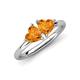 4 - Francesca 1.36 ctw Heart Shape (6.00 mm) Citrine Toi Et Moi Engagement Ring 