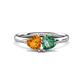 1 - Francesca 1.43 ctw Heart Shape (6.00 mm) Citrine & Lab Created Alexandrite Toi Et Moi Engagement Ring 