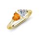 4 - Francesca 1.38 ctw Heart Shape (6.00 mm) Citrine & Moissanite Toi Et Moi Engagement Ring 