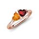 4 - Francesca 1.63 ctw Heart Shape (6.00 mm) Citrine & Red Garnet Toi Et Moi Engagement Ring 