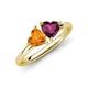 4 - Francesca 1.78 ctw Heart Shape (6.00 mm) Citrine & Rhodolite Garnet Toi Et Moi Engagement Ring 