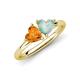 4 - Francesca 1.13 ctw Heart Shape (6.00 mm) Citrine & Opal Toi Et Moi Engagement Ring 