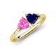 4 - Francesca 1.80 ctw Heart Shape (6.00 mm) Lab Created Pink Sapphire & Lab Created Blue Sapphire Toi Et Moi Engagement Ring 