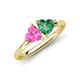 4 - Francesca 1.65 ctw Heart Shape (6.00 mm) Lab Created Pink Sapphire & Lab Created Alexandrite Toi Et Moi Engagement Ring 