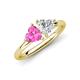 4 - Francesca 1.80 ctw Heart Shape (6.00 mm) Lab Created Pink Sapphire & Lab Created White Sapphire Toi Et Moi Engagement Ring 