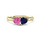1 - Francesca 1.80 ctw Heart Shape (6.00 mm) Lab Created Pink Sapphire & Lab Created Blue Sapphire Toi Et Moi Engagement Ring 