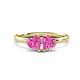 1 - Francesca 1.80 ctw Heart Shape (6.00 mm) Lab Created Pink Sapphire Toi Et Moi Engagement Ring 