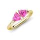 4 - Francesca 1.80 ctw Heart Shape (6.00 mm) Lab Created Pink Sapphire Toi Et Moi Engagement Ring 