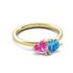 3 - Francesca 1.90 ctw Heart Shape (6.00 mm) Lab Created Pink Sapphire & Blue Topaz Toi Et Moi Engagement Ring 