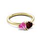 3 - Francesca 1.85 ctw Heart Shape (6.00 mm) Lab Created Pink Sapphire & Red Garnet Toi Et Moi Engagement Ring 