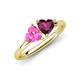 4 - Francesca 2.00 ctw Heart Shape (6.00 mm) Lab Created Pink Sapphire & Rhodolite Garnet Toi Et Moi Engagement Ring 