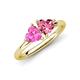 4 - Francesca 1.70 ctw Heart Shape (6.00 mm) Lab Created Pink Sapphire & Pink Tourmaline Toi Et Moi Engagement Ring 