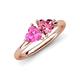 4 - Francesca 1.70 ctw Heart Shape (6.00 mm) Lab Created Pink Sapphire & Pink Tourmaline Toi Et Moi Engagement Ring 