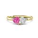 1 - Francesca 1.80 ctw Heart Shape (6.00 mm) Lab Created Pink Sapphire & Lab Created White Sapphire Toi Et Moi Engagement Ring 