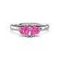 1 - Francesca 1.80 ctw Heart Shape (6.00 mm) Lab Created Pink Sapphire Toi Et Moi Engagement Ring 