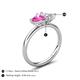 5 - Francesca 1.75 ctw Heart Shape (6.00 mm) Lab Created Pink Sapphire & IGI Certified Lab Grown Diamond Toi Et Moi Engagement Ring 