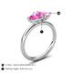 5 - Francesca 1.80 ctw Heart Shape (6.00 mm) Lab Created Pink Sapphire Toi Et Moi Engagement Ring 