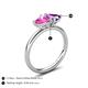 5 - Francesca 1.58 ctw Heart Shape (6.00 mm) Lab Created Pink Sapphire & Amethyst Toi Et Moi Engagement Ring 
