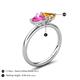 5 - Francesca 1.58 ctw Heart Shape (6.00 mm) Lab Created Pink Sapphire & Citrine Toi Et Moi Engagement Ring 